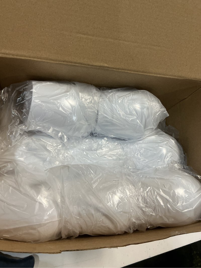 Condition photo showing Good Condition for layhit 32 pcs white stemless wine glasses plastic reusable unbreakable whiskey champagne drinking glasses cups for wedding anniversary mother's day birthday party(10 oz) white 10 oz