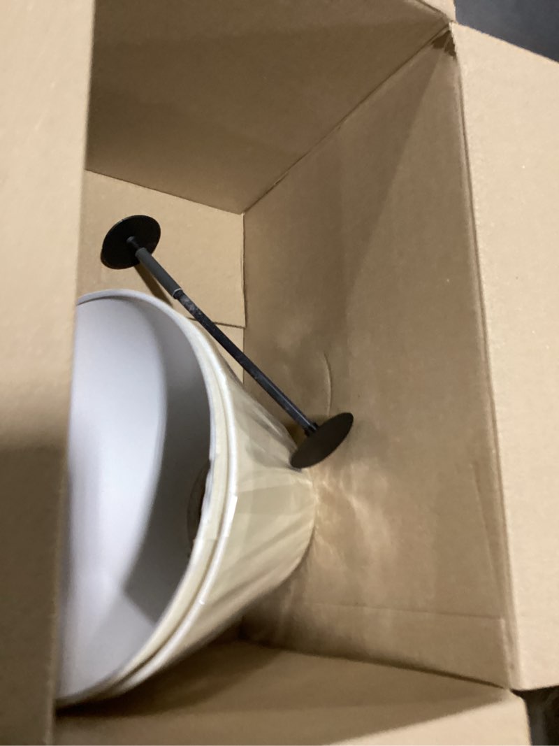 Condition photo showing Good Condition for aspen creative 32637a transitional empire shape spider construction lamp shade in white, 6" top x 12" bottom x 9" slant height