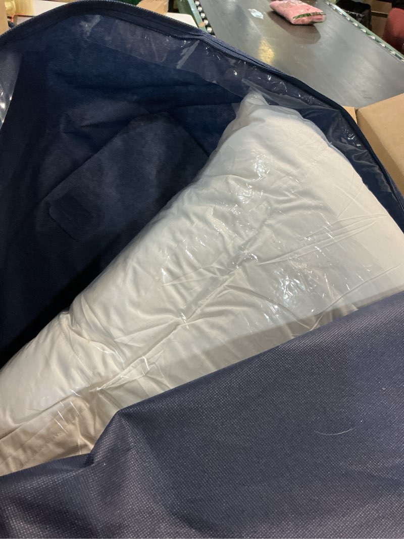 Condition photo showing Good Condition for serta goose feather down fiber comforter king size - 100% cotton cover duvet insert - hotel luxury hypoallergenic bedding comforter light warmth 106 x 90 inch white white/light warmth king