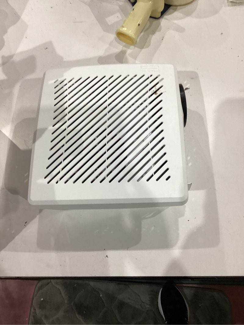 Condition photo showing As Is for 3022086 50 cfm economy energy star 2-sone bathroom ventilation fan, white
