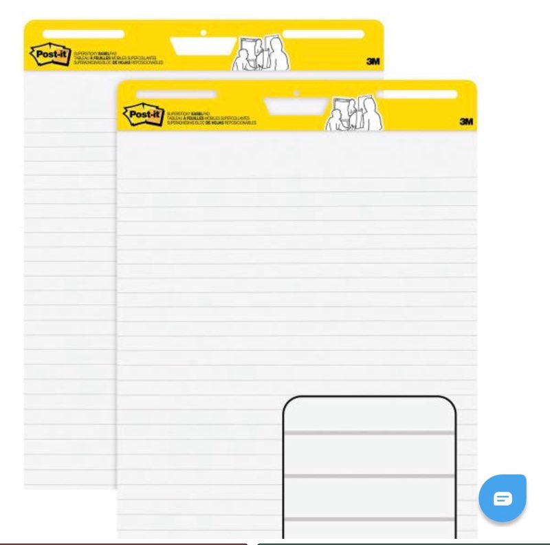 post-it super sticky easel pads  white  25 in. x 30 in.  2 pads