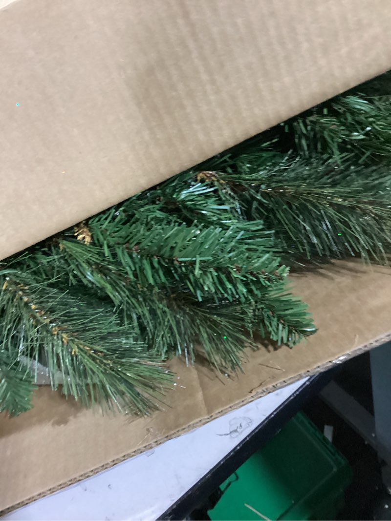 National Tree Company Pre-Lit Artificial Christmas Wreath, Green, Frosted Pine, White Lights, Decora