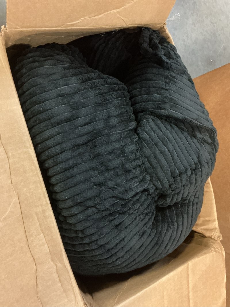 Condition photo showing Good Condition for papasan chair cushion, papasan circle chair cushion tufted with corduroy cover (without chair) for bowl chair, 45 x 45 inch, black