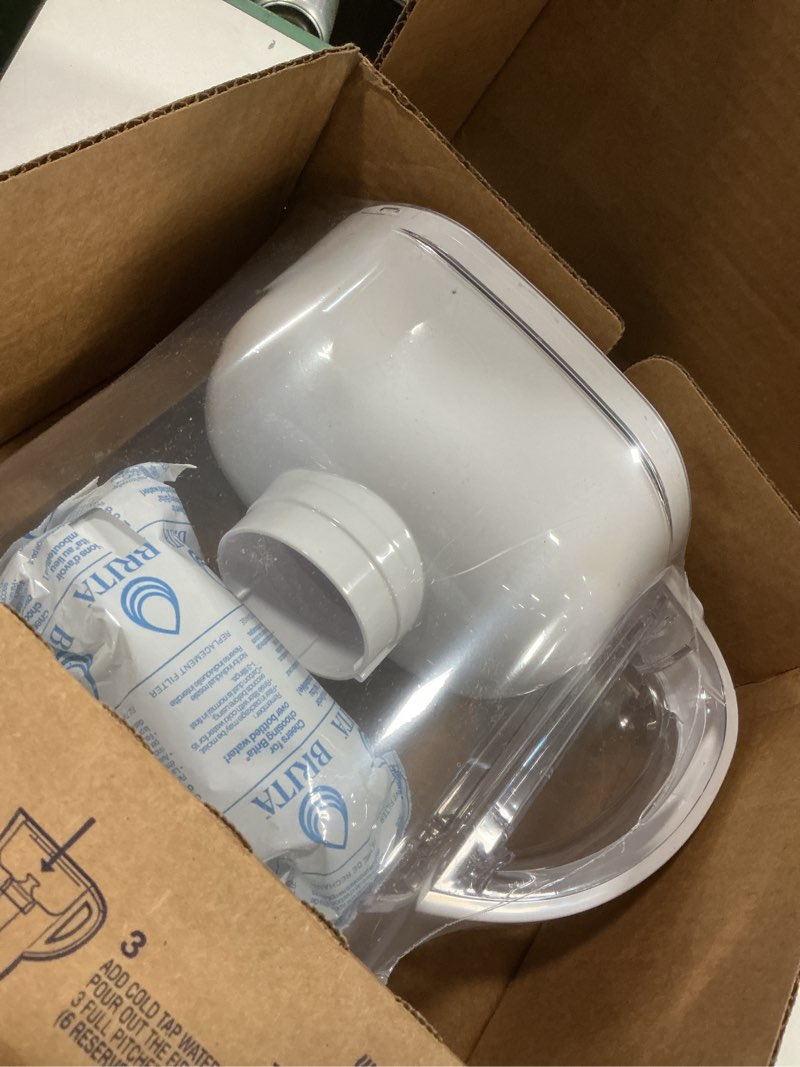 Condition photo showing New/Like New for Brita Metro Water Filter Pitcher with SmartLight Change Indicator, BPA-Free, Replaces 1,800 Plastic Water Bottles a Year, Lasts Two Months, Includes 1 Filter, Small - 6-Cup Capacity, White Standard White