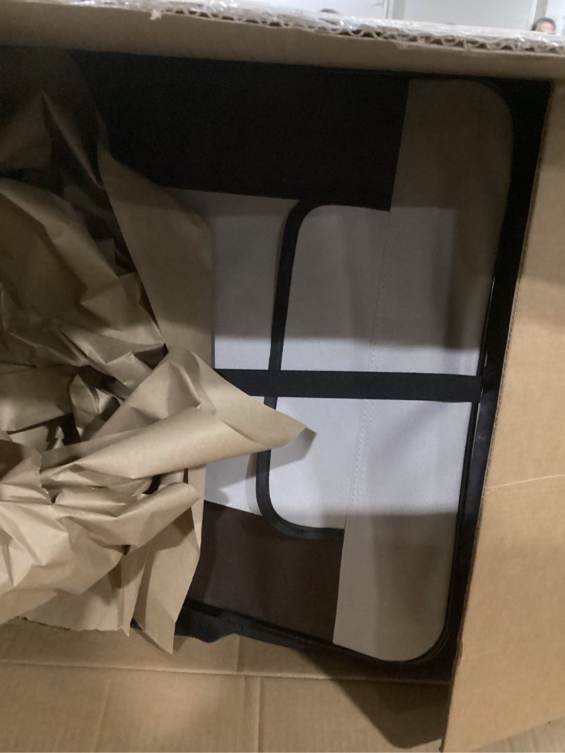 Condition photo showing Good Condition for DONORO Dog Kennels and Crates for Medium Dogs, Portable Pop Up Indoor Pet Cage with Sturdy Wire Frame, Collapsible Travel Crate Soft Sided Cat Bag Escape Proof (Brown, 28.0" L x 18.0" W x 22.0" H) Brown 28.0"L x 18.0"W x 22.0"H