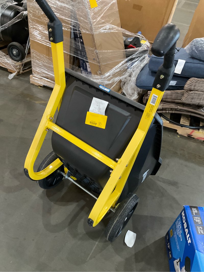 Condition photo showing As Is for gorilla carts evolution yard cart 7-cu ft poly yard cart
