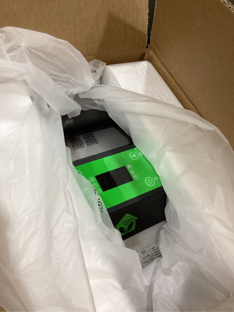 Condition photo showing As Is for Kiroto 1500w Greenhouse Heater,with APP Remote Control, Portable Outdoor Winter Heater With Thermostat For Plants Vegetables Flowers,Smart Electric Safe Heater for Green house,Grow Tents,Garage