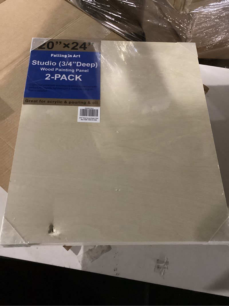 Condition photo showing As Is for large birch painting panel 20 x 24 x 1-1/2-inch, pack of 2 wood canvas boards for painting, blank signs for crafts, by woodpeckers 2 20 x 24 x 1-1/2 inch