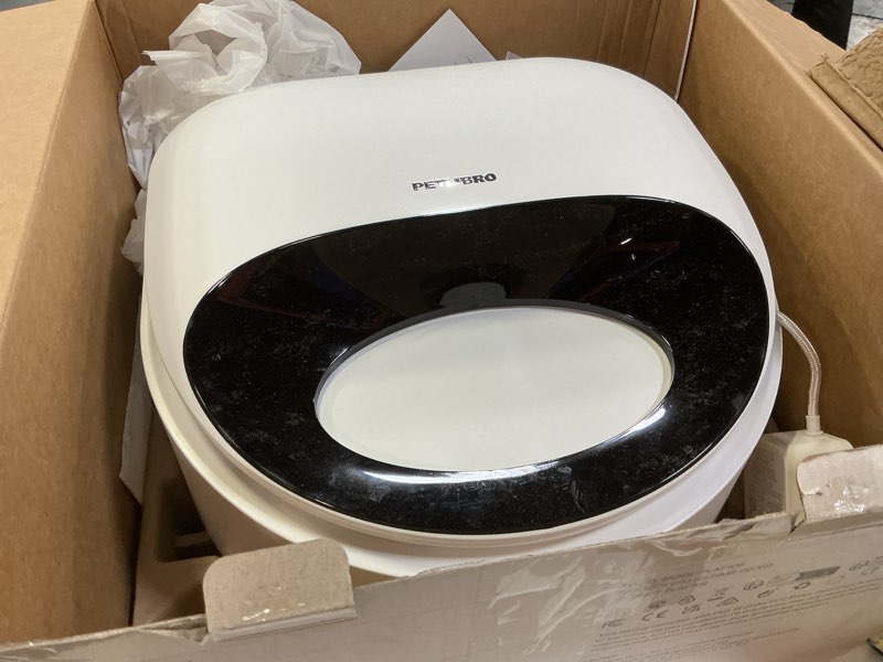 Condition photo showing As Is for petlibro automatic cat feeder wet food with stainless steel bowl, refrigerated auto cat feeder with semiconductor cooling, 3 fresh meals for 3 days, app-controlled pet food dispenser, easy to clean white feeder