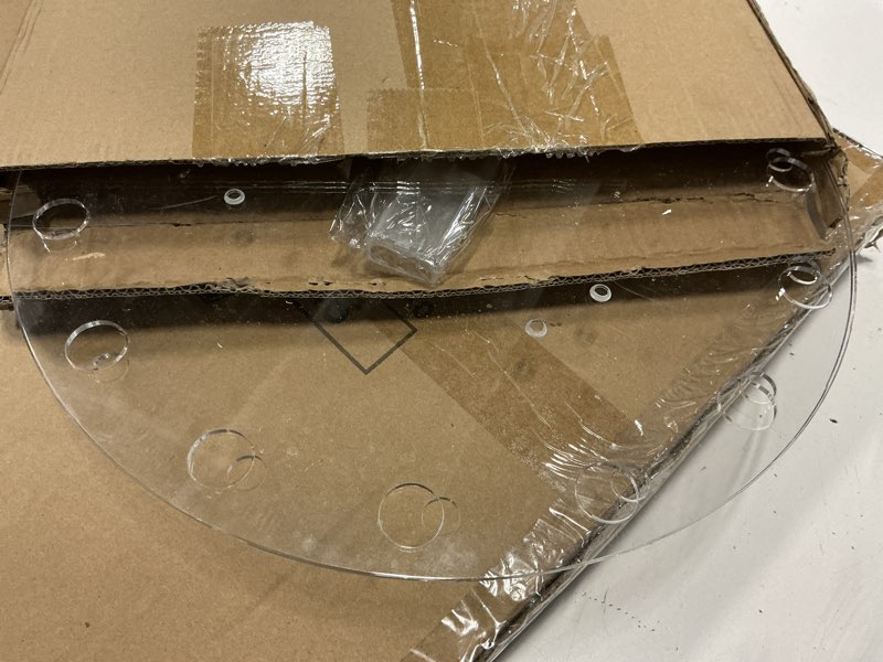 Condition photo showing Good Condition for sintuff 14 inch clear acrylic floral crown cake stand with 15 flower tube vase and 3 meter led string, suitable for 12 inch cake display wedding cake stand for wedding birthday party dessert cupcake