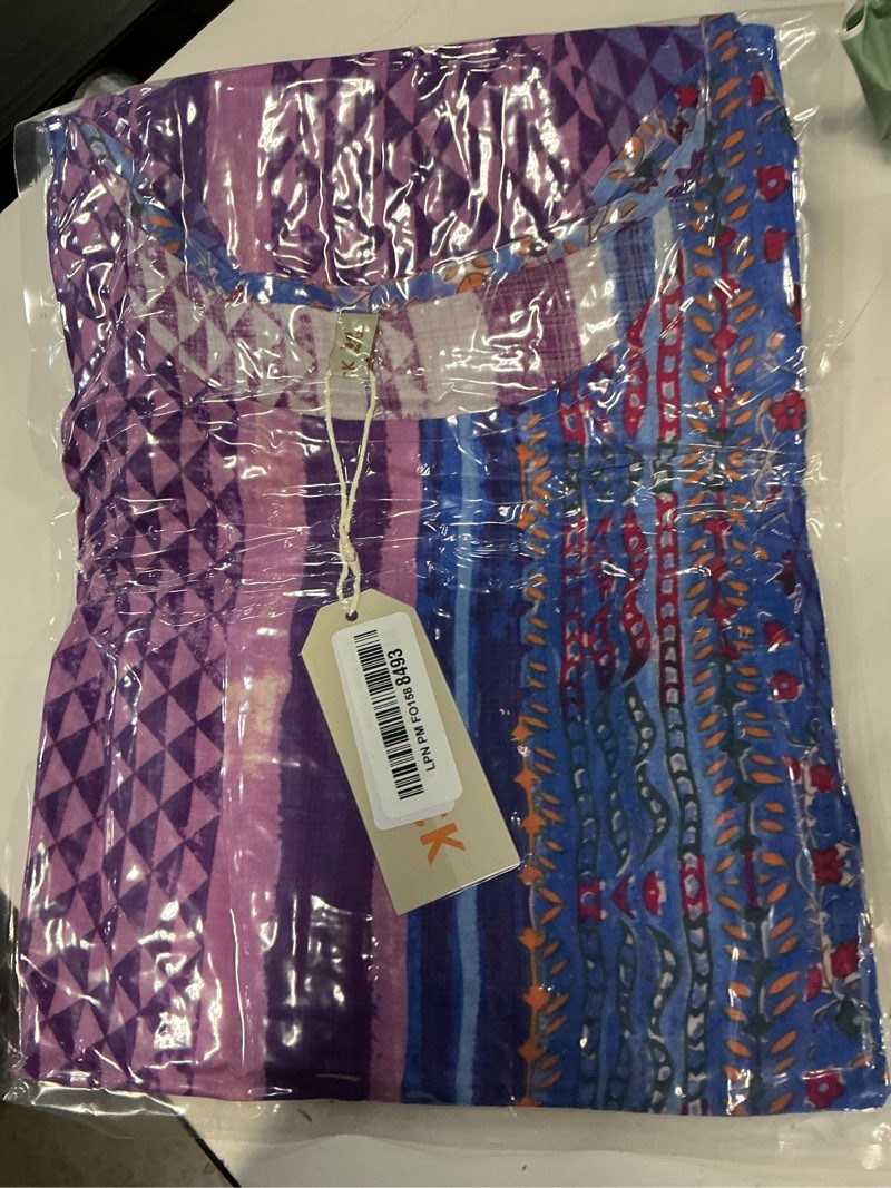 Condition photo showing New/Like New for women summer dress with pockets plus size boho floral print round neck loose casual flowy dress purple