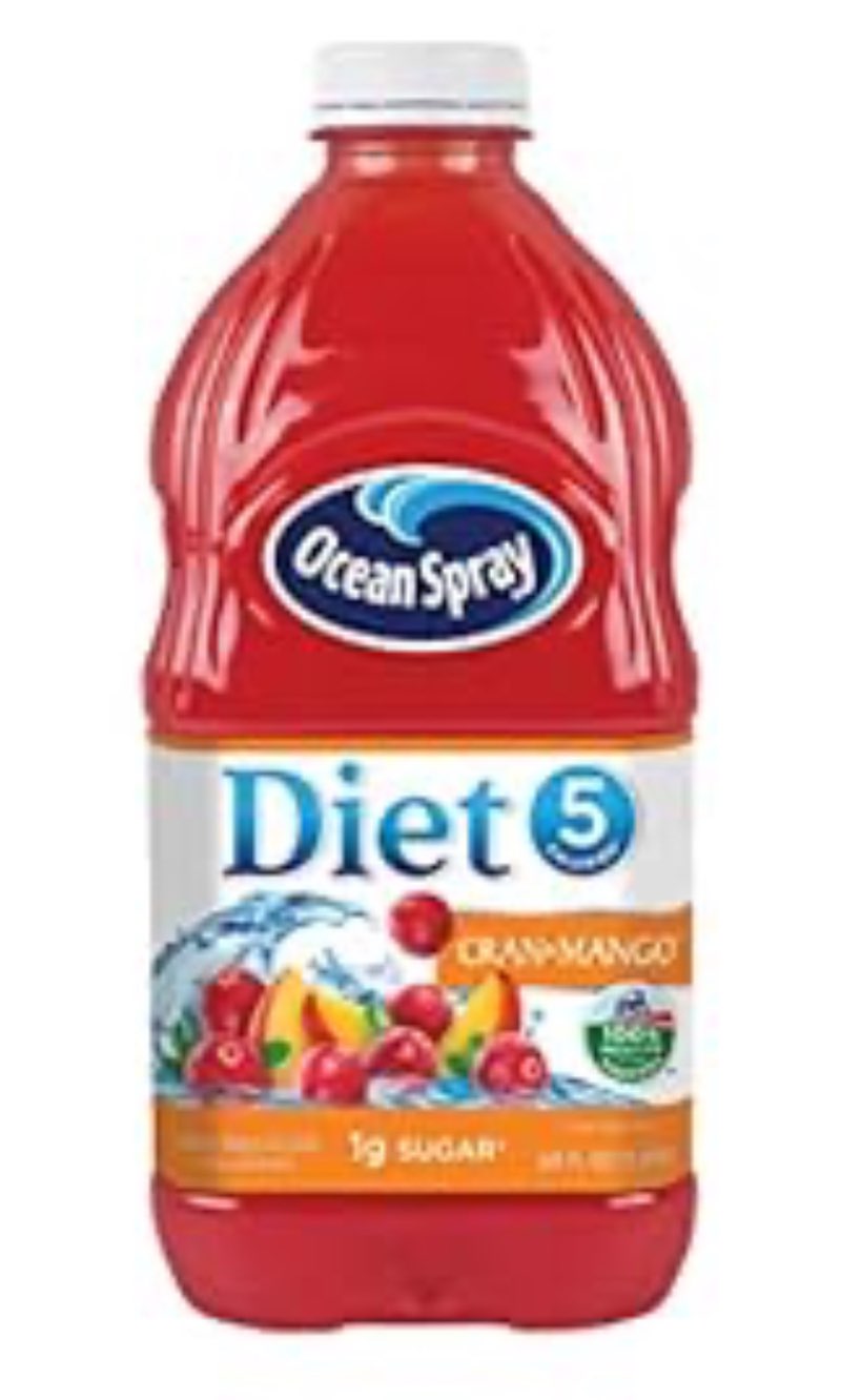 ((Best Before/NOV/10/2025))Ocean Spray Diet Cranberry Mango Juice Drink, 64 Fluid Ounce (Pack of 8) 