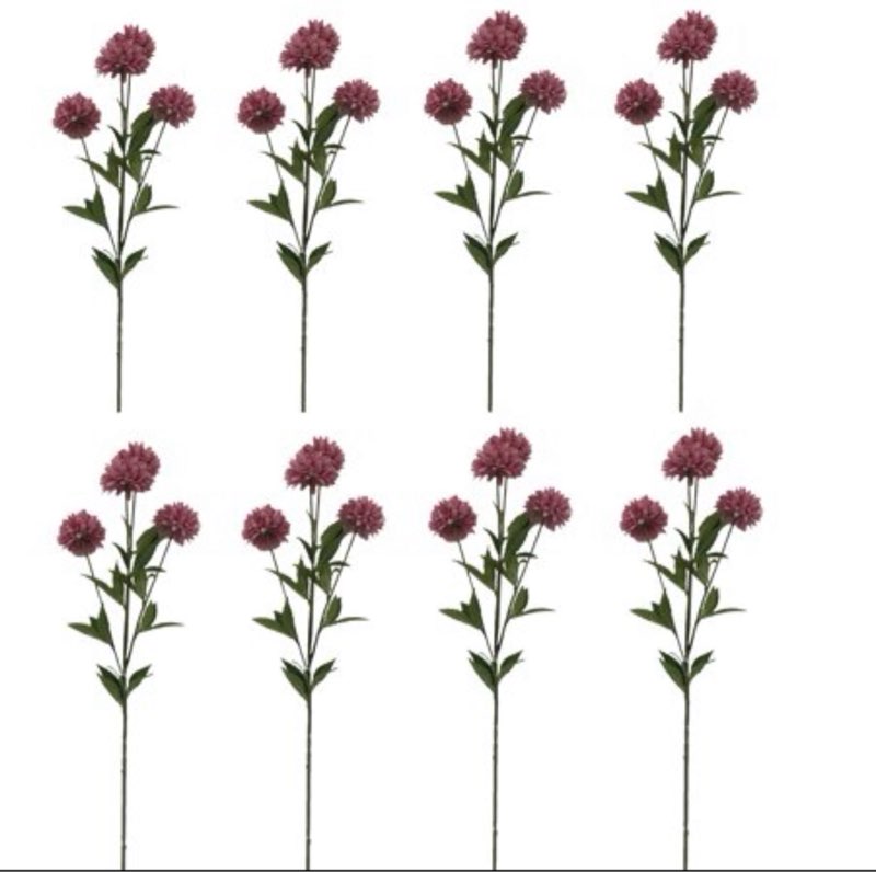 Mainstays 31  Artificial Pink Ball Mum Indoor Stem  Set of 8