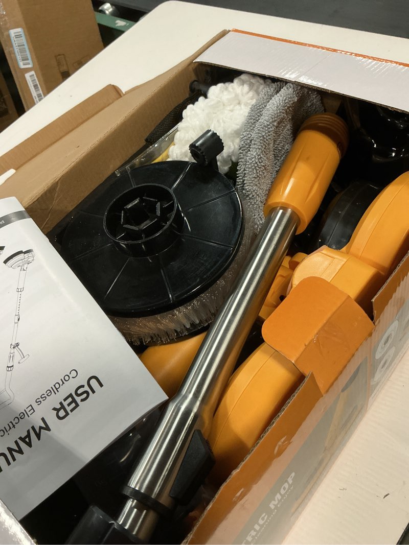 Condition photo showing Good Condition for cordless electric mop for dewalt 20v battery (no battery), 2 in 1 spin mop & electric floor scrubber machine with led light & water spray, 800 rpm rotating electric mops for floor cleaning (golden)