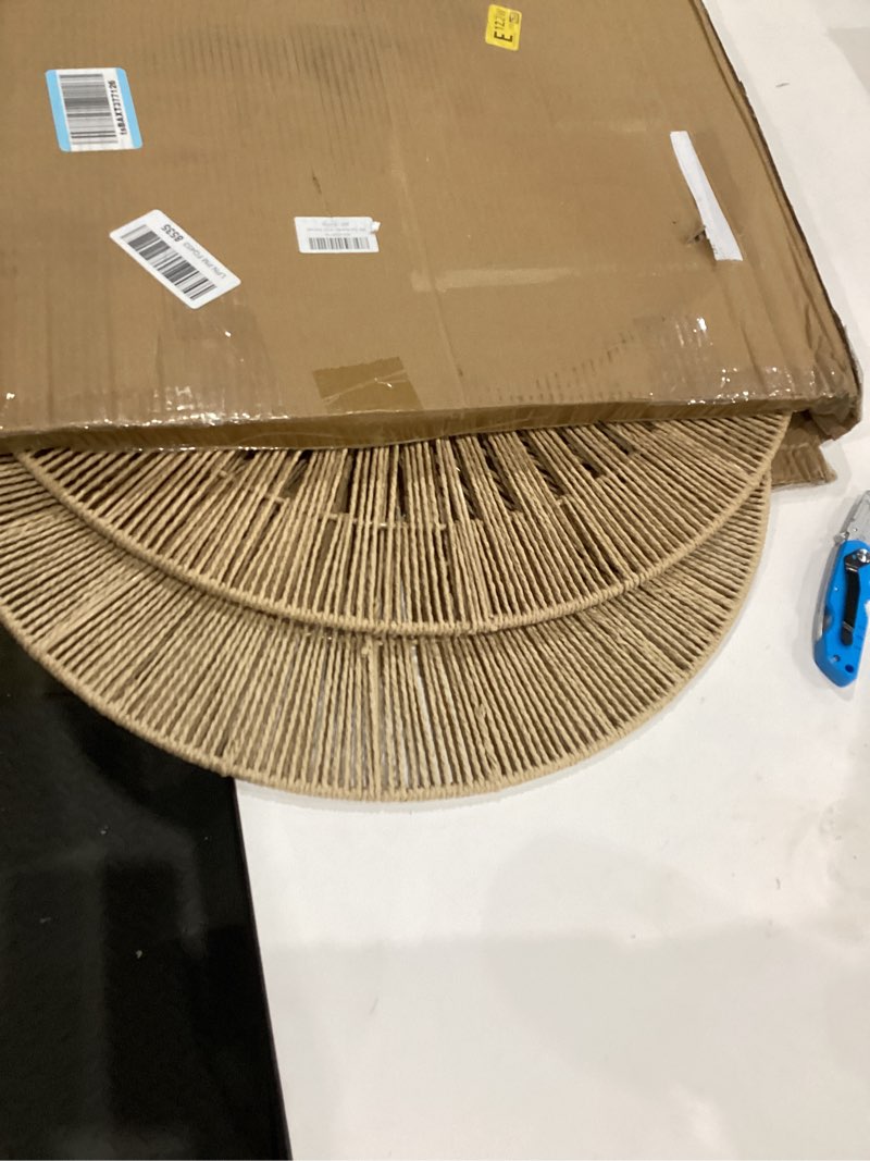 Condition photo showing Good Condition for teyeto wicker wall decor set of 6 | handwoven jute wall baskets (23", 21", 15", 13", 12", 10") | extra large sunburst wall art for living room, bedroom, office (set of 6 - extra large)