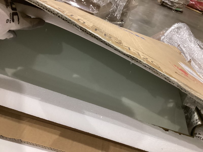 Condition photo showing Good Condition for andy star gold mirrors, 24x32 inch bathroom vanity mirror, antique brass asymmetrical mirror, unique rectangle mirror with sophisticated curved design, ideal for home decor brushed gold 32"l x 24"w