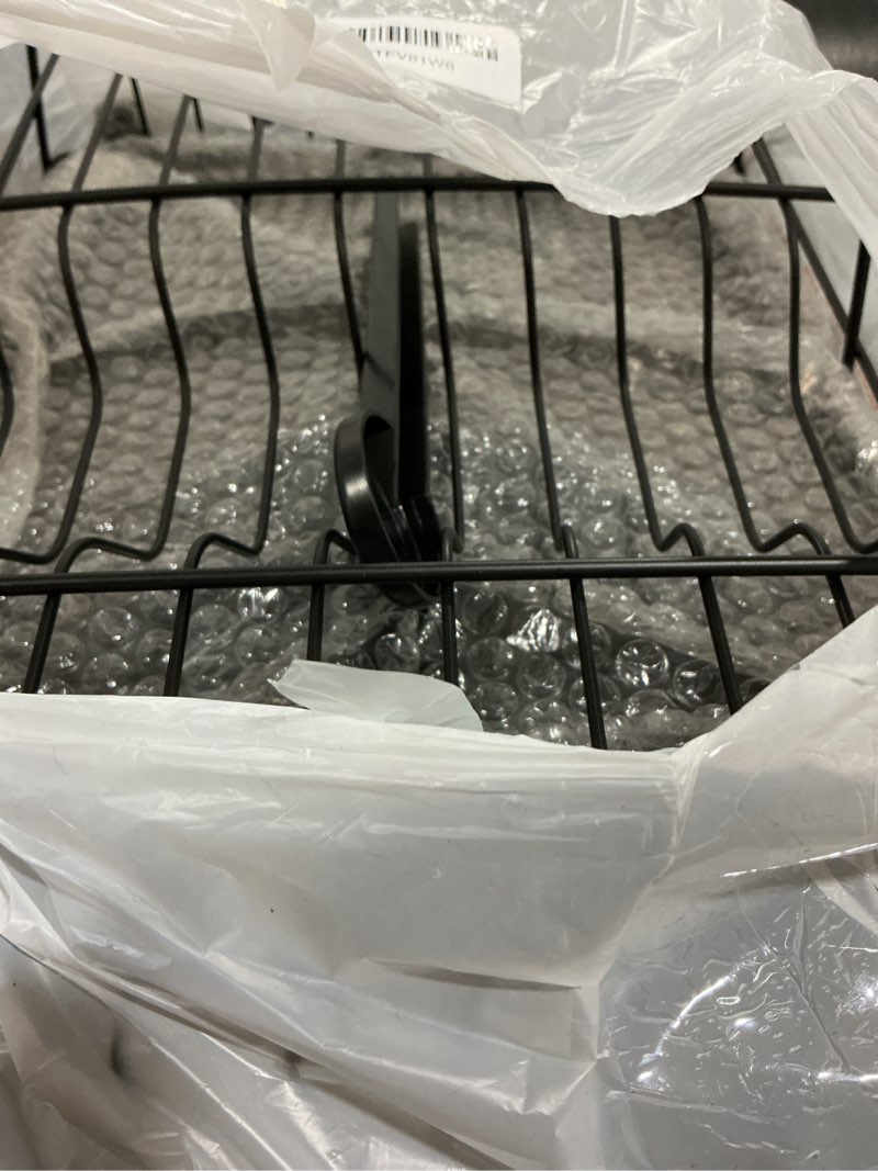 Condition photo showing Good Condition for Kmiectse Dish Drying Rack - Space-Saving Small Dish Rack for Kitchen Counter, Rust-Resistant Kitchen Drying Rack, Compact Dish Drainer Organizer with Utensil Holder for Home Kitchen, Black