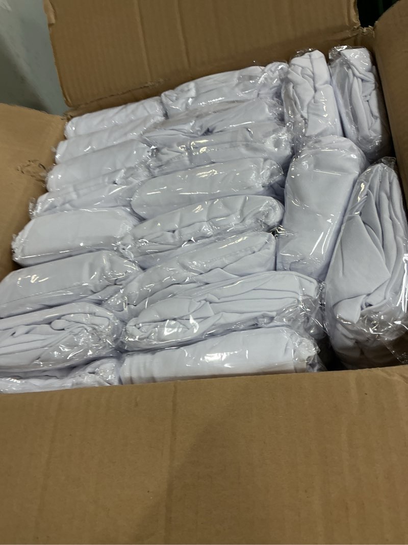 Condition photo showing New/Like New for mepase 100 pcs white folding chair covers for party with 50 chairs sashes bows 50 pcs stretch spandex chair cover for wedding banquet dining holidays(gold, white)