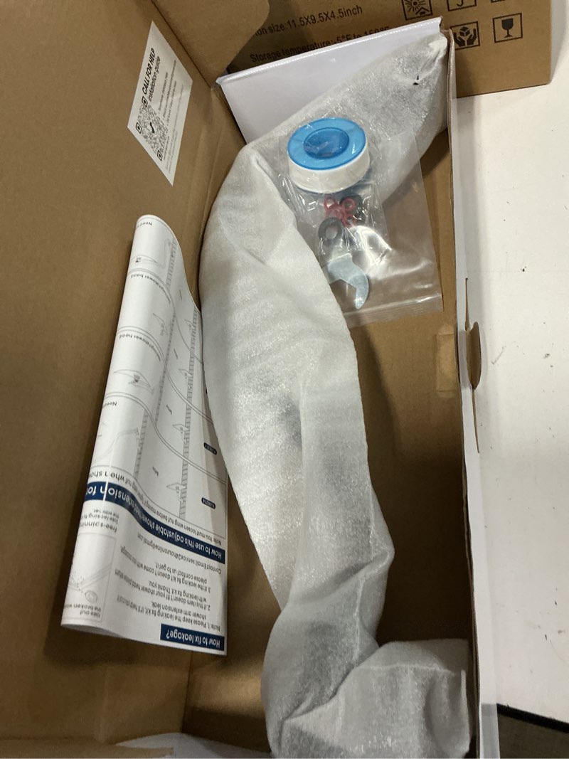 Condition photo showing New/Like New for PDPBath Shower Extension Arm, 16" Upgrade Stainless Steel Shower Head Extender, Adjustable Height Extended with G1/2 Universal Connection for Large Vertical Rainfall Shower Head - Matte Black 16 Inch Matte Black