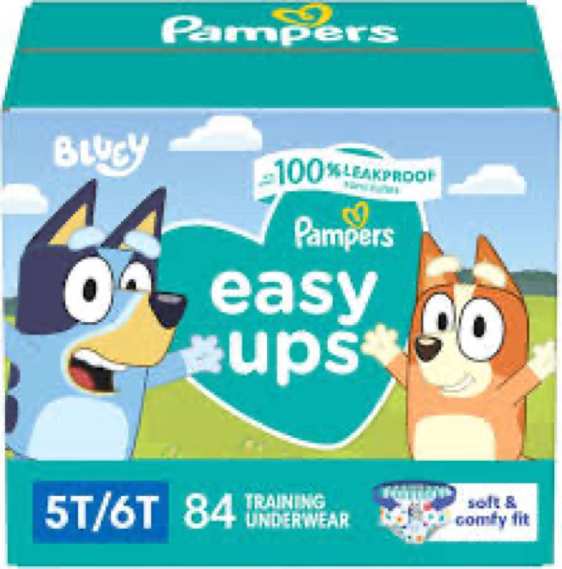 Pampers Training Pants - Easy Ups Boys & Girls Bluey - Size 5T-6T, 84 Count, Children's Potty Underw