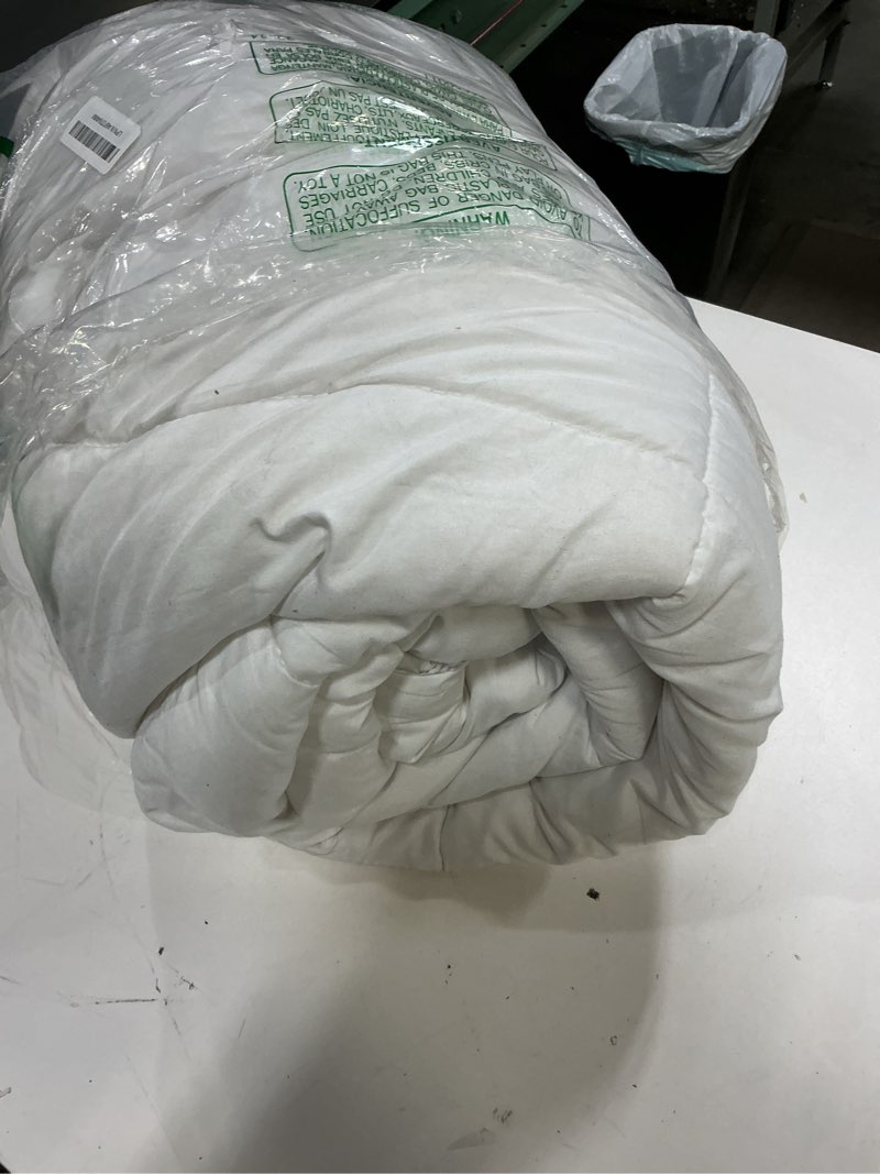 Condition photo showing As Is for Utopia Bedding Comforters Queen Size, All Season Duvet Insert, Down Alternative Box Stitched Bed Comforter with Corner Tabs, Machine Washable (White) Queen (Pack of 1) White