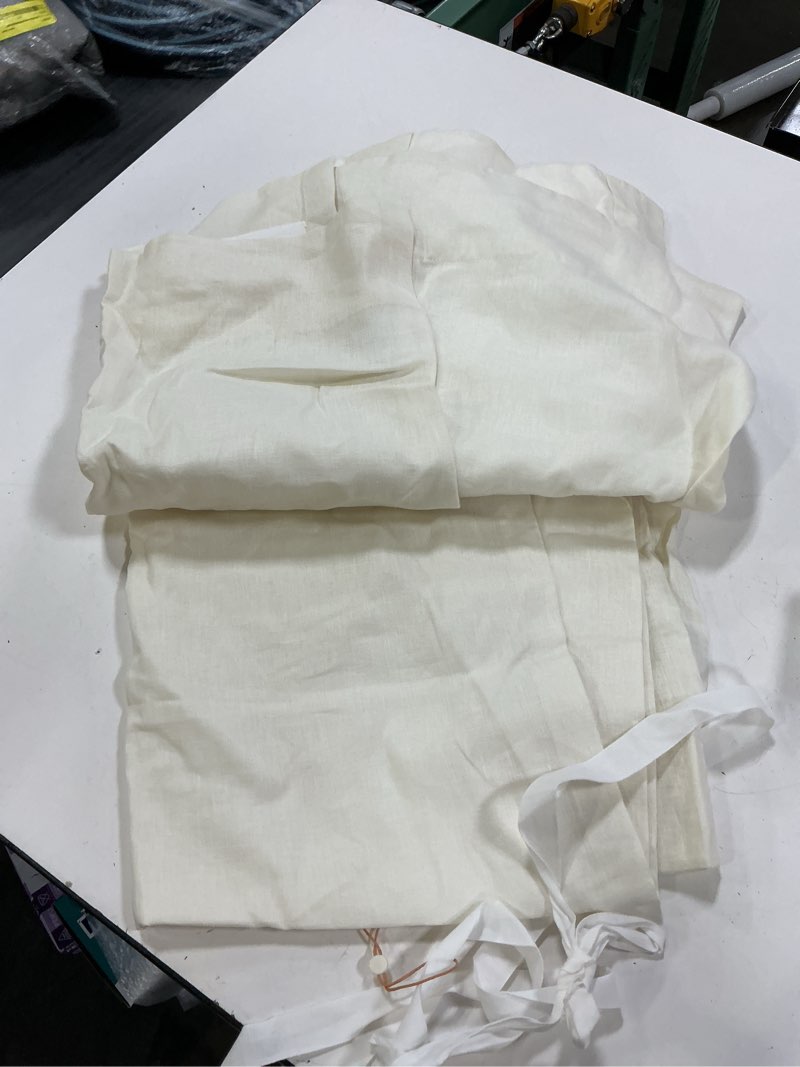 Condition photo showing As Is for european linen curtain - single panel, 48x84, ivory