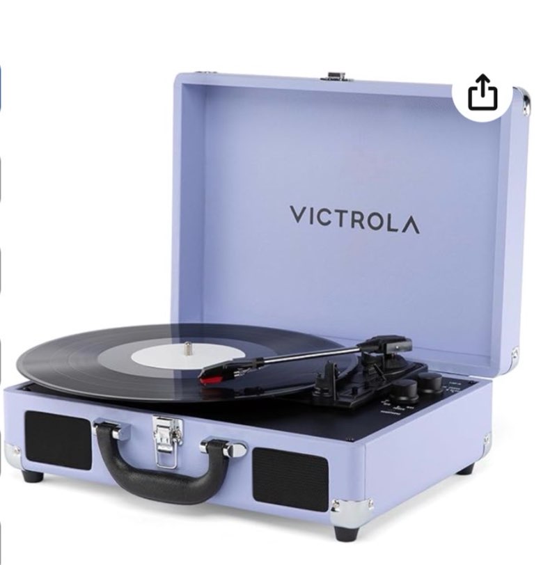 victrola journey ii (2025 model) – bluetooth suitcase record player – built-in stereo speakers with enhanced bass, 3-speed turntable, bluetooth input and output, rca & headphone outputs (lavender) record player lavender