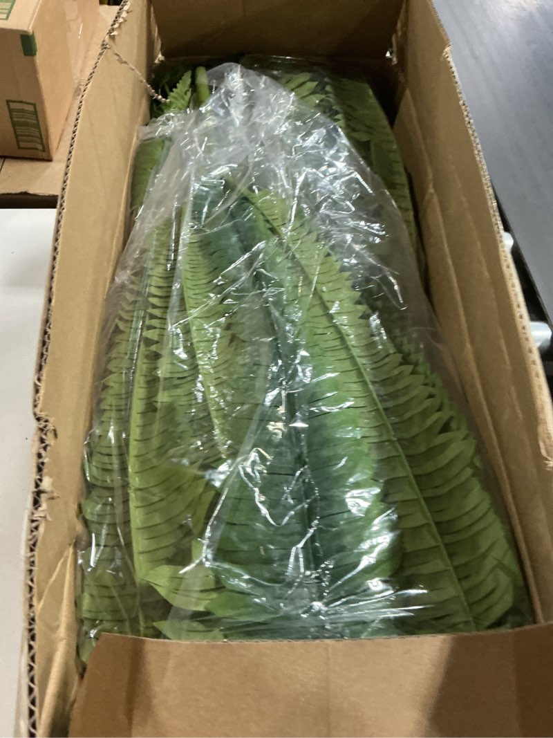 Condition photo showing New/Like New for cqure artificial boston ferns for outdoors, 50 inch large fake fern plant with 96 fronds, set of 4 realistic artificial fern bushes for indoor outdoor garden, porch, patio decor 50" 96 leaves-4pc