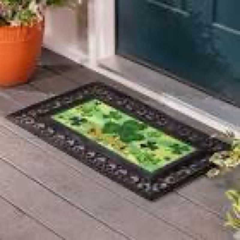 evergreen sassafras st. patrick's day switch mat inserts, interchangeable front door mat outdoor ent