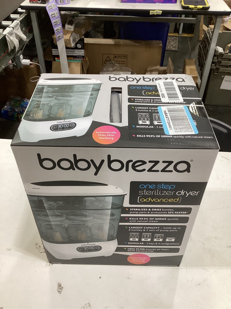 Condition photo showing New/Like New for Baby Brezza Bottle Sterilizer and Dryer Advanced – 33% Faster - Largest Capacity Steam Sanitizer - Universal Sterilization Machine for All Bottles + Pump Parts - HEPA Air Filter White