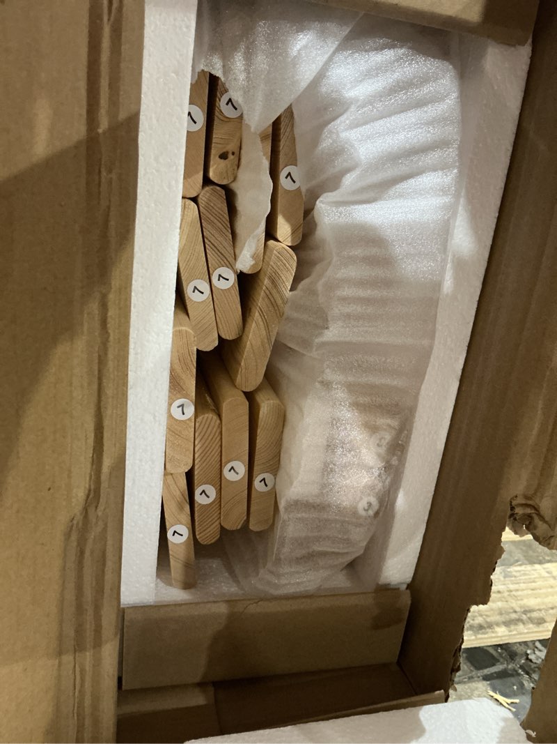 Condition photo showing Good Condition for twin platform bed base - 14 inch solid wood mattress foundation with support slats and legs, twin-size rubberwood simple bed frame