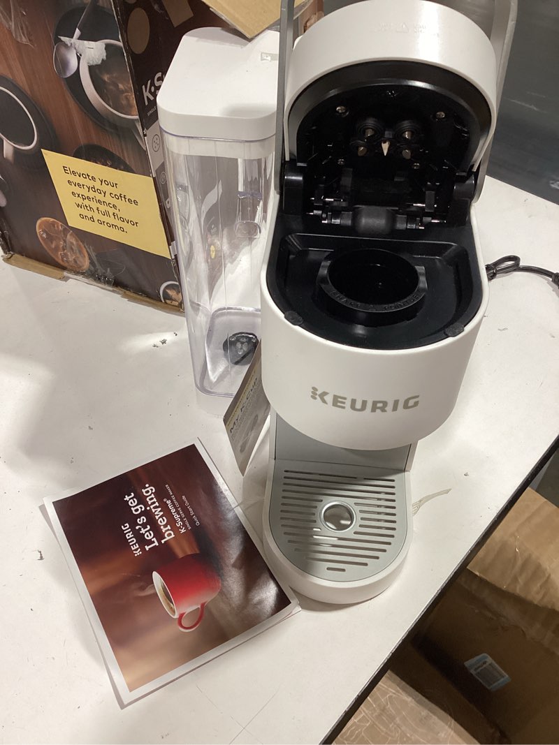 Condition photo showing Good Condition for keurig k-supreme single serve k-cup pod coffee maker, multistream technology, 4 brew sizes, 66oz dual-position removable reservoir, white white coffee maker