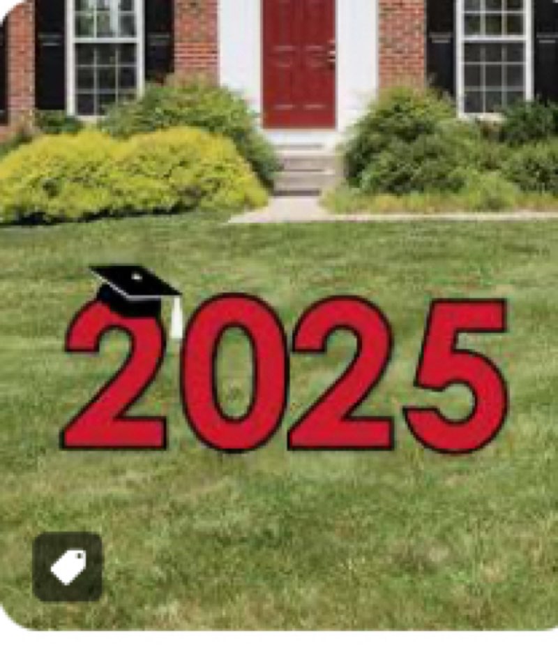 Yard decorations 2025 4PCS 26.5 IN RED WITH WHITE AND BLACK TRIM (similar to stock photo)