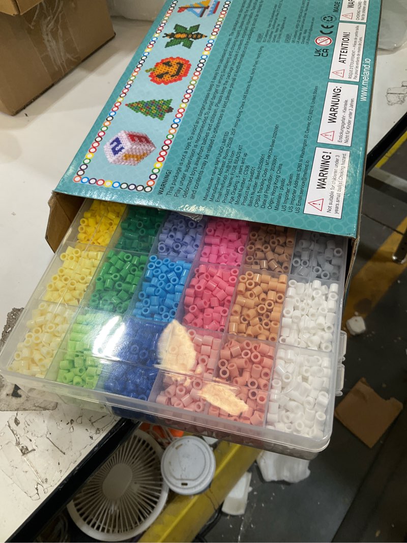 Condition photo showing Good Condition for meland fuse beads kit - 11,000 pcs 36 color beads for craft for girls age 5-12 year old,5mm melty beads set including 5 pegboards, ironing paper & chain accessories iron beads christmas birthday gift 11000 pcs without iron