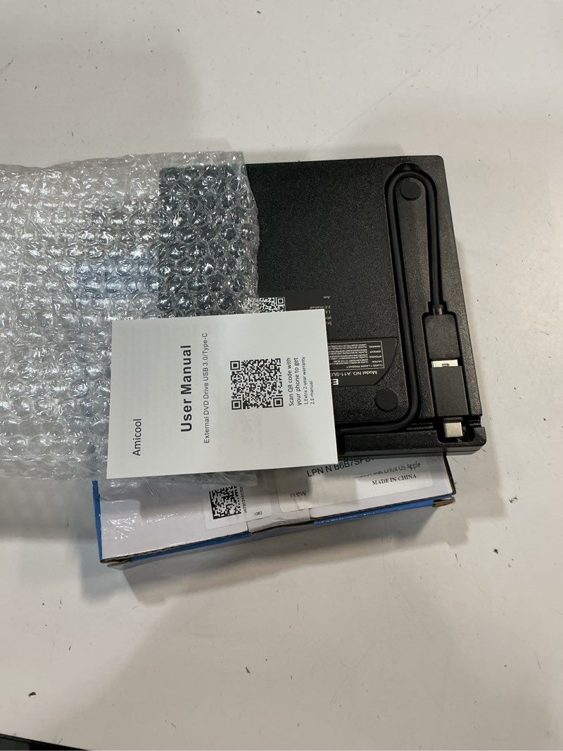 Condition photo showing New/Like New for External DVD Drive USB 3.0 USB C CD Burner CD/DVD +/-RW Optical Drive, Slim Portable DVD CD ROM Rewriter Writer Duplicator for Laptop Desktop PC Windows 11/10/8/7 MacBook Mac Linux OS Apple star-color