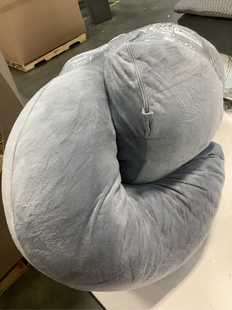Condition photo showing As Is for MOON PARK Pregnancy Pillows for Sleeping - U Shaped Full Body Maternity Pillow with Removable Cover - Support for Back, Legs, Belly, HIPS - 57 Inch Pregnancy Pillow for Women - Grey Grey Velvet Cover - 57 Inch