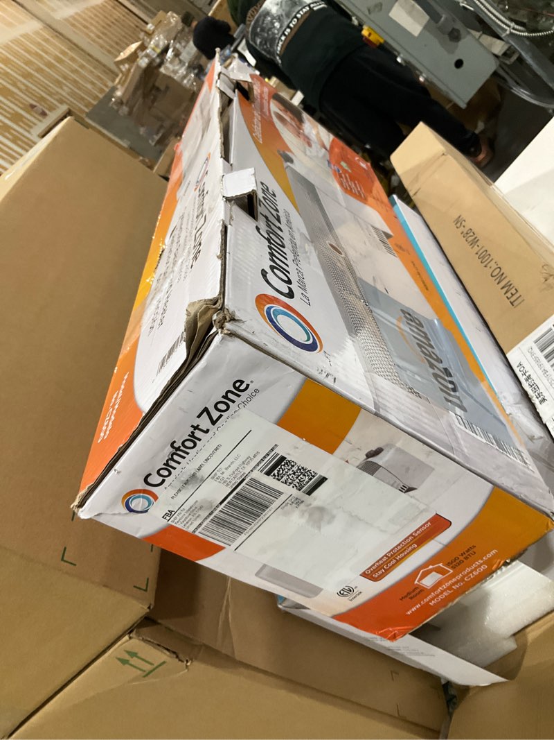 Condition photo showing As Is for Comfort Zone 1 500-Watt Convection Baseboard Heater with Silent Operation  White