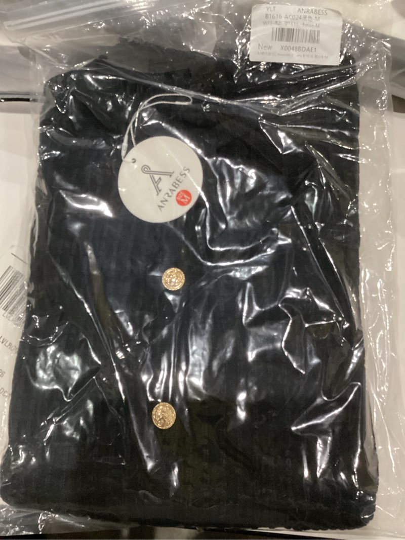 Condition photo showing Good Condition for ANRABESS Women Cardigan Sweater Dressy Casual Classic Long Sleeve Crew Neck Button Down Tweed Knit Jacket 2026 Fall Outfits Black M