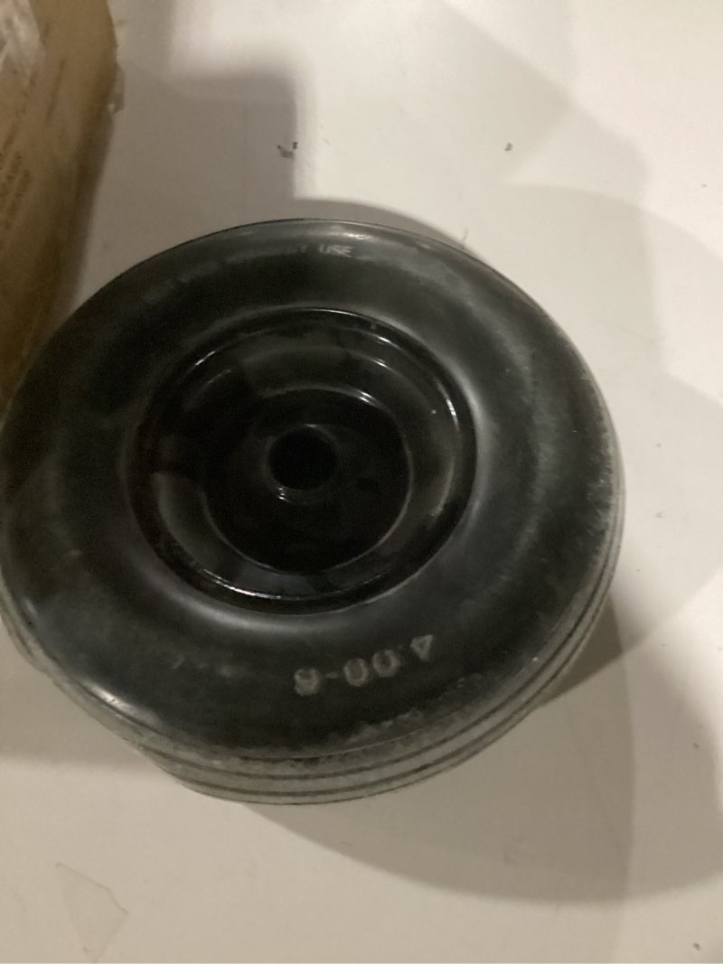 Condition photo showing As Is for 2 PCS 8 x 1.75 Inch Solid Rubber Hand Truck Wheel, Universal Lawn Mower Wheels for 1/2 Inch Axle, Replacement Tires for Hand Truck, Dolly, Compressor, 110 LBS Load Capacity