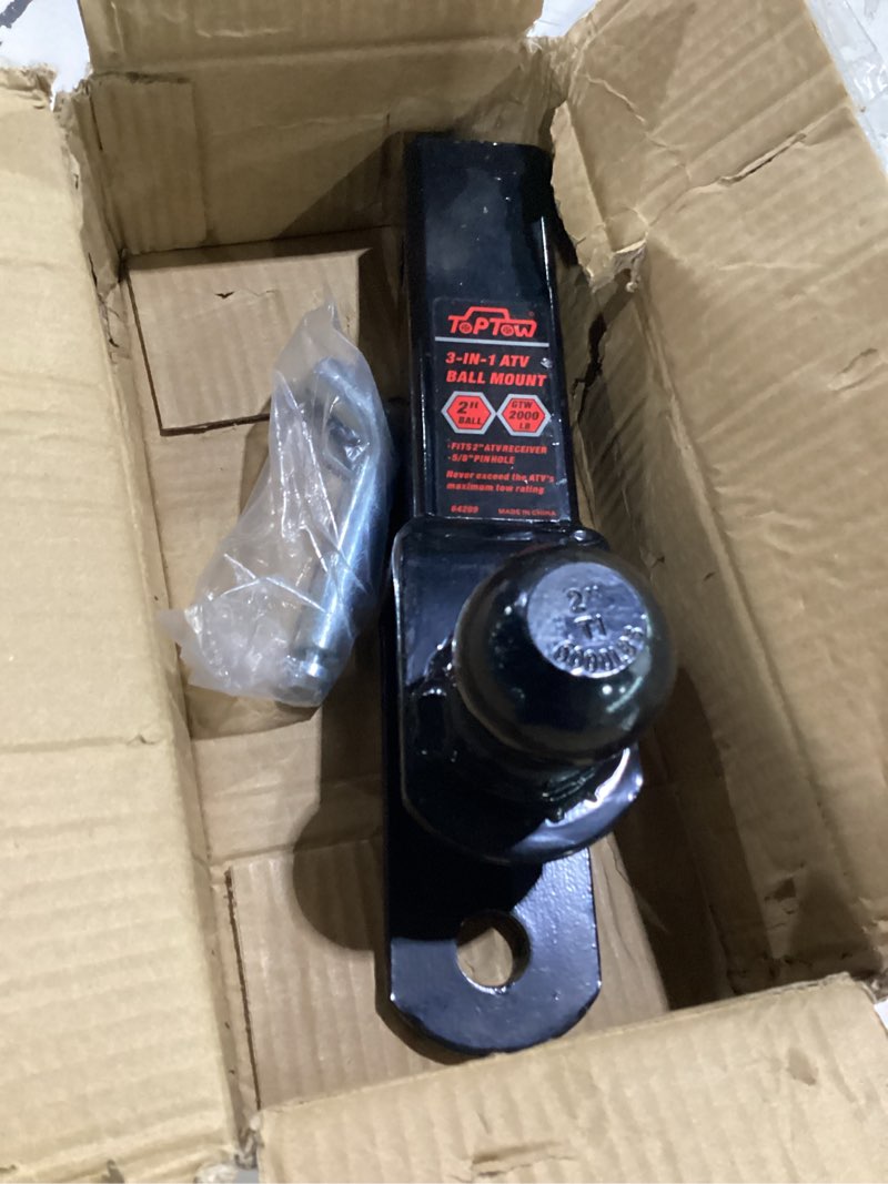 Condition photo showing Good Condition for toptow 3 in 1 atv/utv towing hitch receiver 64032 ball mount adapter with 1 7/8 inch ball, fit for 1-1/4 inch receiver 1-7/8" ball, 1-1/4" receiver