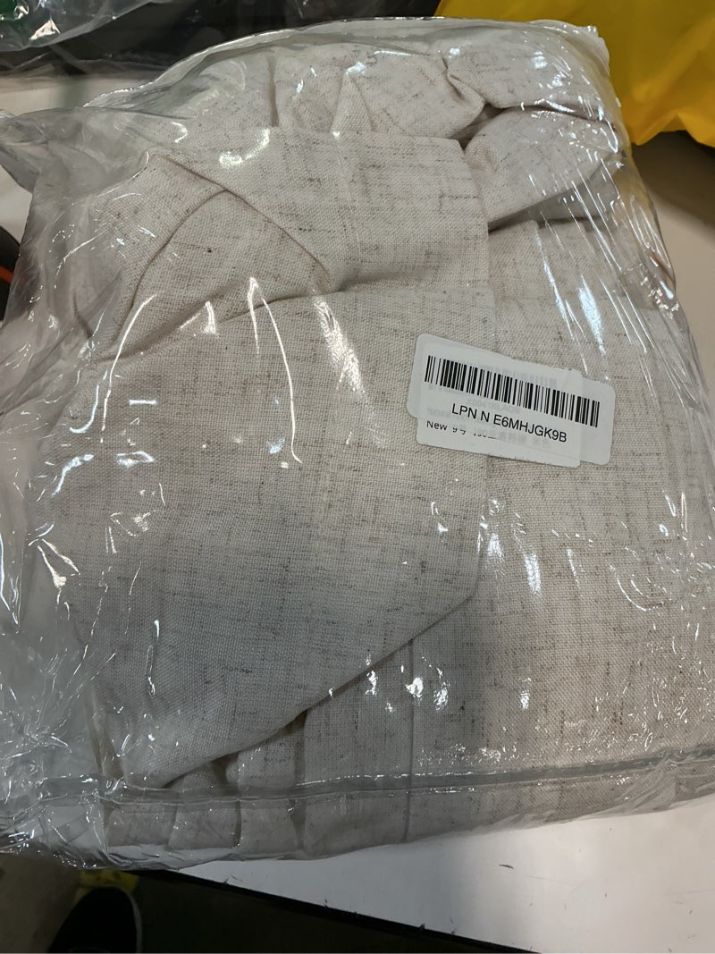 Condition photo showing Good Condition for aersas linen pinch pleated curtains 84 inch length 2 panels set for living room cream semi sheer window curtain for bedroom boho farmhouse neutral back tab drape decor with hooks, natural beige ivory natural linen 40"w x 84"l (pack of 2)
