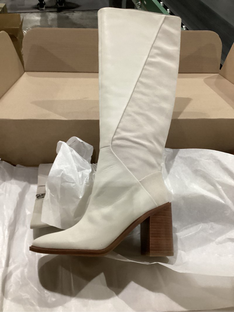 Condition photo showing New/Like New for Franco Sarto Women's L-stevietall Knee High Boot 5 Stone Size 6.5