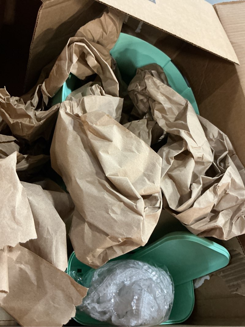 Condition photo showing As Is for Realistic Potty Training Toilet - Flushing Sounds, Wipes Storage, Disposable Liners, Easy to Clean for Toddler Boys and Girls, Green