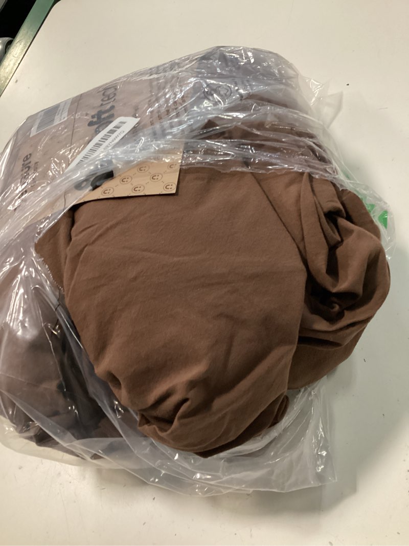 Condition photo showing As Is for bedsure 100% washed cotton duvet cover full size - brown minimalist bedding set linen like - purewoven plain simple & soft comforter cover for all seasons (brown, full, 80"x90") full (80" x 90") 06 - brown (no comforter)