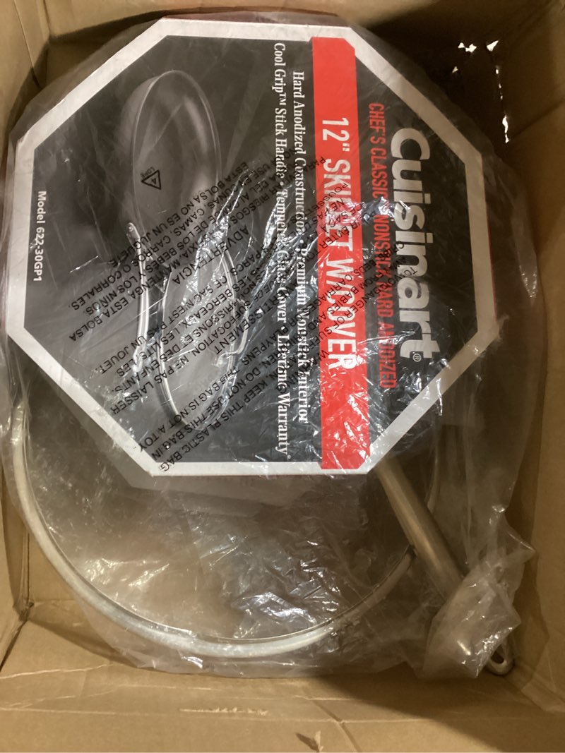 cuisinart 12-inch skillet, nonstick-hard-anodized with glass cover, 622-30gp1
