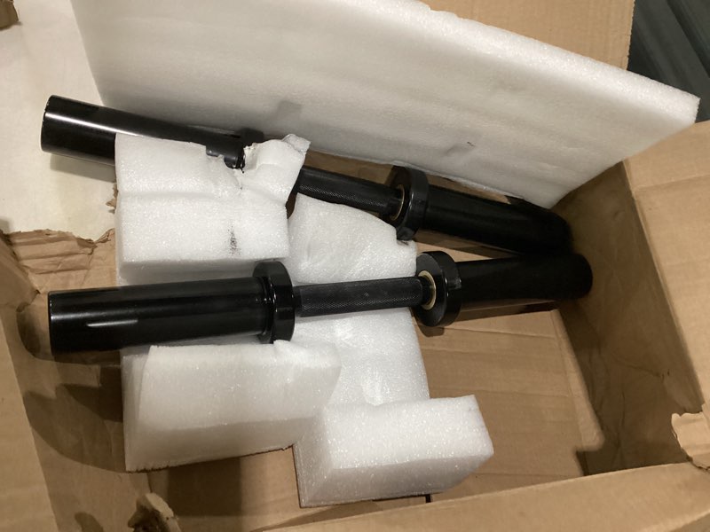 Condition photo showing Good Condition for lionscool 16"/20” loadable dumbbells pairs in commercial grade, heavy duty olympic dumbbell bar/handle for strength training, compatible with 2’’ standard plates overall black, 20 inch