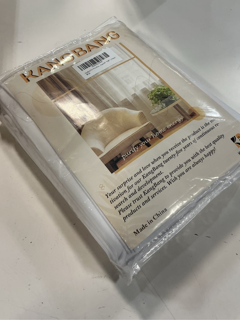 Condition photo showing New/Like New for kangbang pure white 90 inch bedroom curtains - pinch pleated room darkening neutral drapes for nursery to living room with hooks track system, memory shape classic window panels(40”wx90”l,2 panels) white 40"w x 90"l (pack of 2)