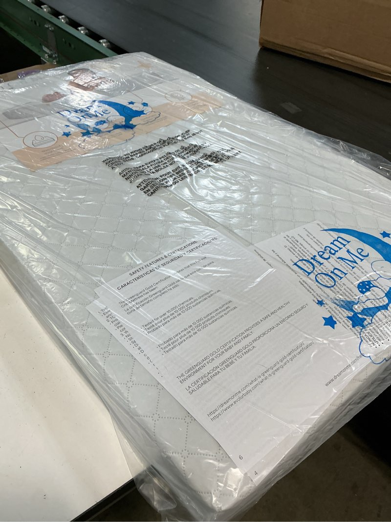 Condition photo showing New/Like New for dream on me crib mattress foam white 24in x 37.5in model 24 mpn 24 to fit crib