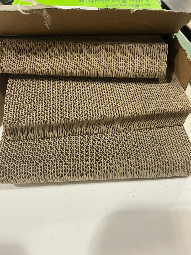 Condition photo showing Good Condition for vibrant life l-shaped cat scratcher with dual-surface scratchers  brown  27