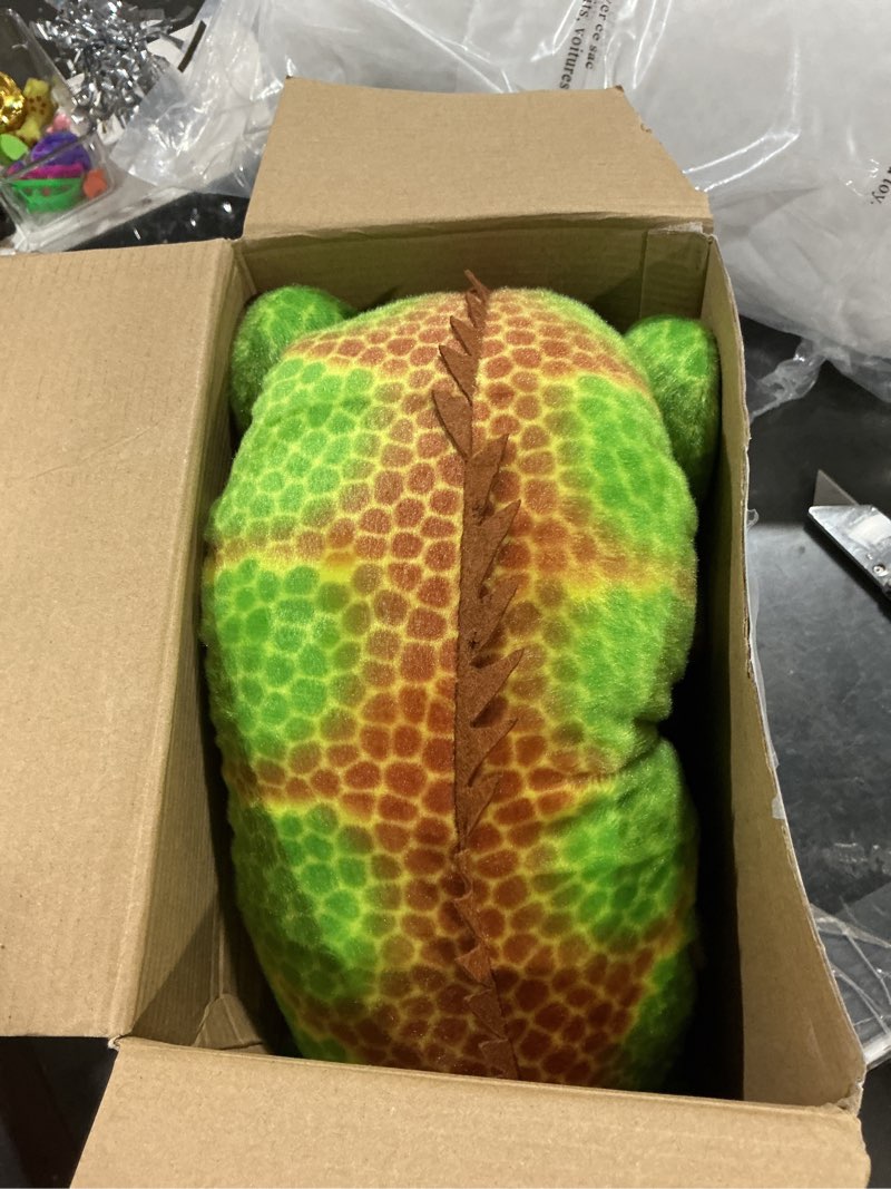 Condition photo showing As Is for syhood lizard stuffed animals 37.4'' realistic plush lizard soft plush reptile gift for animal lovers birthday easter(emerald green iguana)